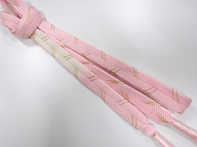 JAPANESE KIMONO / UNUSED HAND-TIED OBIJIME